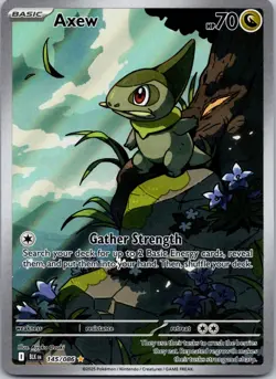 Axew 145/086 NM Pokemon Card TCG Black Bolt IR Illustration Rare - Image 1