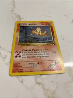 Pokemon TCG Blaine's Moltres Gym Heroes Holo Card 1/132 DOUBLE SWIRL!!! - Image 3