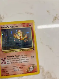 Pokemon TCG Blaine's Moltres Gym Heroes Holo Card 1/132 DOUBLE SWIRL!!! - Image 4