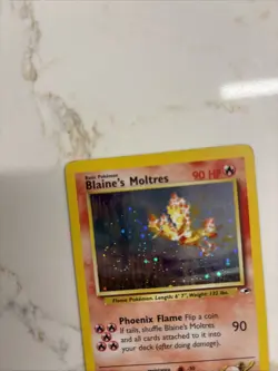 Pokemon TCG Blaine's Moltres Gym Heroes Holo Card 1/132 DOUBLE SWIRL!!! - Image 5