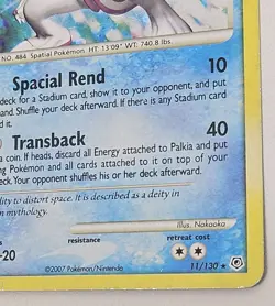 Pokemon Palkia Holo Rare Card Diamond & Pearl 11/130 90HP 2007 English - Image 4