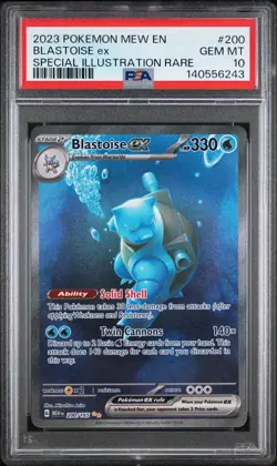 PSA 10 151 Blastoise ex 200/165 SIR English Pokemon Full Art Card GEM MINT - Image 1