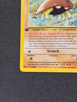 Kabuto 1st Edition 50/62 1999 WOTC Fossil Pokemon Card NM- - Image 5
