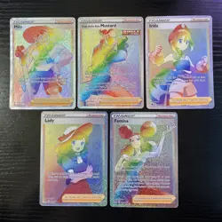 Pokemon TCG 5 Card Trainer Supporter Lot Secret Rare Rainbow NM - Image 1