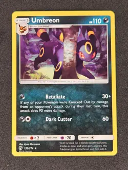 Umbreon Non Holo Rare 120/214 2018 Sun & Moon: Lost Thunder Pokemon Card NM+ - Image 1