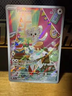 Pokemon Minccino Illustration Rare 182/162 SV05 Temporal Forces Holo 70 HP Card - Image 1