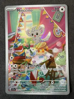 Pokemon Minccino Illustration Rare 182/162 SV05 Temporal Forces Holo 70 HP Card - Image 2