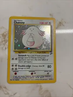 Pokemon TCG Chansey Base Set 2 Holo Unlimited Rare Card 3/130 DOUBLE SWIRL!!! - Image 3