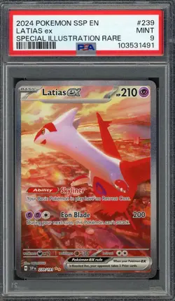 PSA 9 Latias ex (SIR) Surging Sparks 239/191 Holo Pokemon Card B22 - Image 1