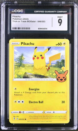 Pikachu 018/091 Cosmos Holo Trick or Trade Pokemon Card CGC 9 - Image 1