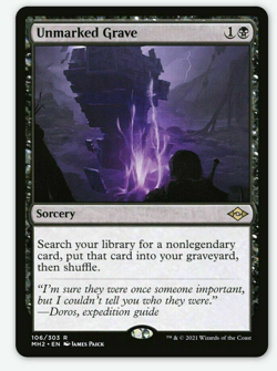 mtg magic unmarked grave ENGLISH FRENCH tombe anonyme modern horizons 4 availalb - Image 1