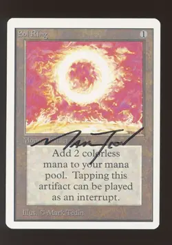 MTG Magic the Gathering Unlimited SOL RING 💎 Signed MARK TEDIN - Image 1