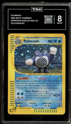Pokemon Poliwrath Expedition Holo Rare #24 TAG 8 - Image 1