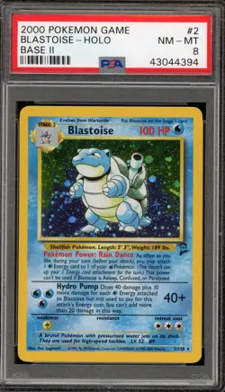Pokemon Blastoise Base Set 2 Holo Rare #2 PSA 8 - Image 1