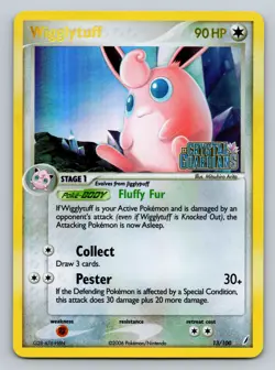 Wigglytuff 13/100 Crystal Guardians Reverse Holo Stamped Vintage NM - Image 1