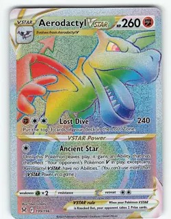 AERODACTYL VSTAR 199/196 RARE RAINBOW LOST ORIGIN POKEMON NM - Image 2