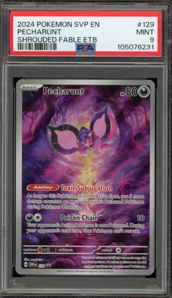 Pokemon Pecharunt Shrouded Fable ETB Promo SVP EN 129 PSA 9 Mint - Image 1