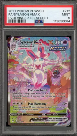 Pokemon Sylveon VMAX Evolving Skies Secret Rare Full Alt Art #212 PSA 9 Mint - Image 1