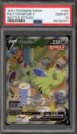 Pokemon Tyranitar V Battle Styles Full Alt Art #155 PSA 10 Gem Mint - Image 1