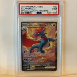 2025 POKEMON JOURNEY TOGETHER SPECIAL ILLUSTRATION RARE #187 SALAMENCE EX PSA 9 - Image 1