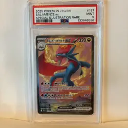 2025 POKEMON JOURNEY TOGETHER SPECIAL ILLUSTRATION RARE #187 SALAMENCE EX PSA 9 - Image 3