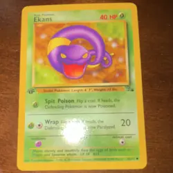 Pokemon TCG Ekans Fossil 46/62 1st Edition Basic 40 HP Regular English 1999 - Image 1