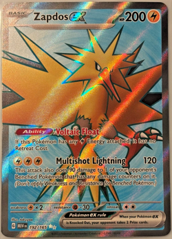 Zapdos EX #192/165 Pokemon Scarlet & Violet 151 Pokemon 2023 NM - Image 1