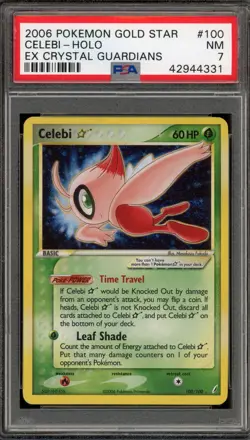 Pokemon Celebi Gold Star EX Crystal Guardians Holo Ultra Rare #100 PSA 7 - Image 1