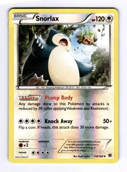Snorlax XY - BREAKthrough #118 (2015) Uncommon Reverse Holo NM Pokemon - Image 1