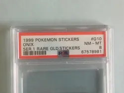1999 Pokemon Stickers Series 1 Rare Gold Stickers Onix #G10 PSA 8 67578981 - Image 2