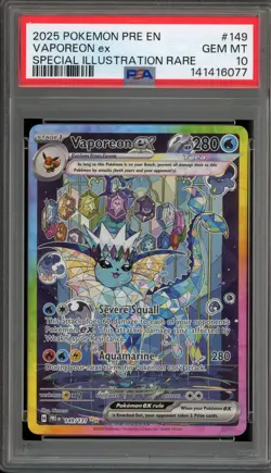 Pokemon Vaporeon ex Prismatic Evolutions Special Illustration Rare #149 PSA 10 - Image 1
