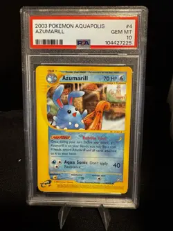 PSA 10 Azumarill Pokemon PSA 4/147 Aquapolis 2003 - Image 1