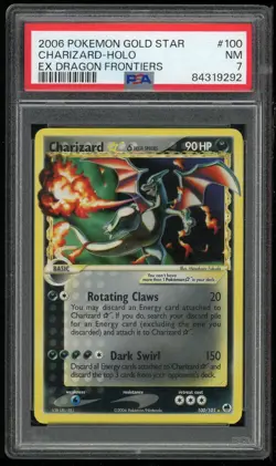 Pokemon TCG Charizard Gold Star Holo EX Dragon Frontiers #100 PSA 7 Near Mint - Image 1