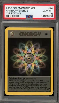 Pokemon Rainbow Energy Team Rocket 1st Edition NON Holo Rare #80 PSA 10 Gem Mint - Image 1