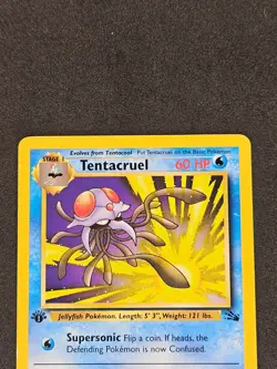 Tentacruel 1st Edition Uncommon Fossil 44/62 1999 WOTC Pokemon Card LP+ - Image 3