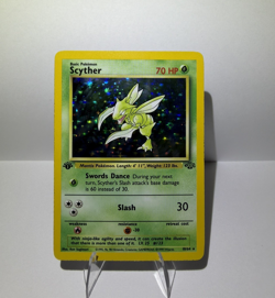 Pokemon Scyther TCG Jungle Holo Card 10/64 1st Edition very nice - Image 1