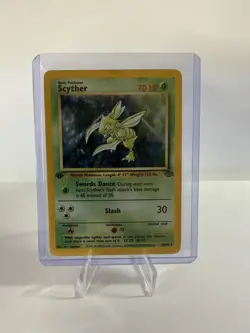 Pokemon Scyther TCG Jungle Holo Card 10/64 1st Edition very nice - Image 2