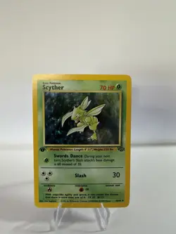 Pokemon Scyther TCG Jungle Holo Card 10/64 1st Edition very nice - Image 3