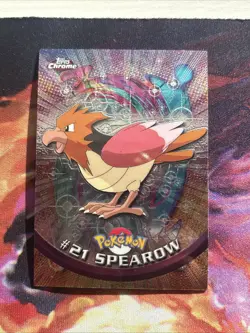 Topps Chrome 2000 Pokemon #21 Spearow Card Foil Holo, Animation Series 1 - Image 1