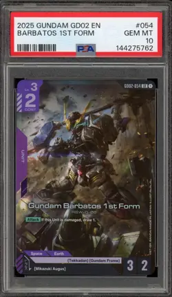 Gundam Card Game Gundam Barbatos 1st Form GD02-054 PSA 10 Gem Mint - Image 1