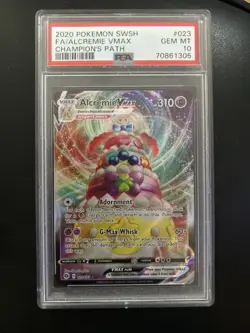 Pokemon Alcremie VMAX TCG Champion's Path Holo Ultra Rare Card 023/073 PSA 10 - Image 1