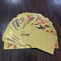 Novelty Gold Pokemon Cards with 35 Cards No Duplicates - Image 1