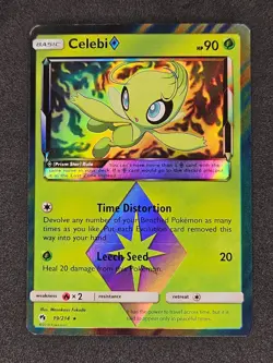 Celebi Prism Star Holo 19/214 2018 Sun & Moon Lost Thunder Pokemon Card NM- - Image 1