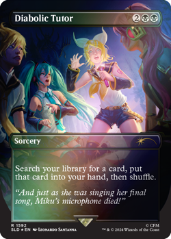 Magic The Gathering Hatsune Miku Digital Secret Lair DIABOLIC TUTOR FOIL 1592 - Image 1