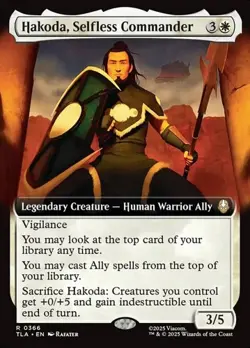 Hakoda, Selfless Commander - Foil Extended Art TLA NM MTG - Image 1