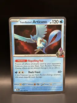 Cosmo Holo Team Rocket’s Articuno 051/182 - Pokemon Destined Rivals Card - NM - Image 1