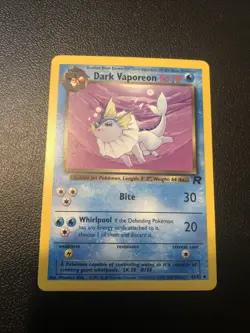 Dark Vaporeon 45/82 Team Rocket Pokemon Card In NM Condition - Image 1