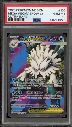 Pokemon Mega Abomasnow ex Mega Evolution Ultra Rare #157 PSA 10 Gem Mint - Image 1