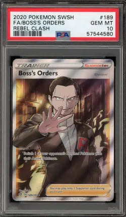Pokemon Boss's Orders Rebel Clash Full Art #189 PSA 10 Gem Mint - Image 1