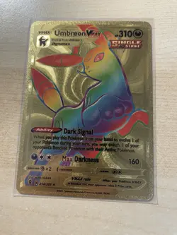 Fan Art - Pokemon Umbreon VMAX GOLD Foil Collector Card - 310 HP - Image 1